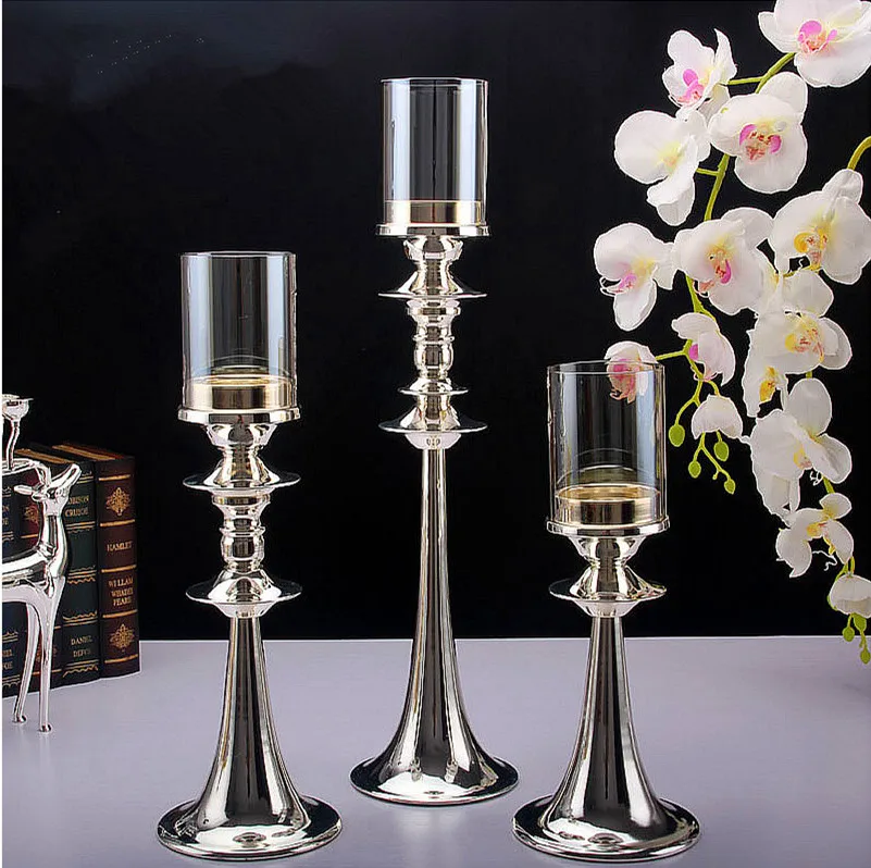 

Candle Holder Silver Plated Metal Home Decoration And Bar Decoration