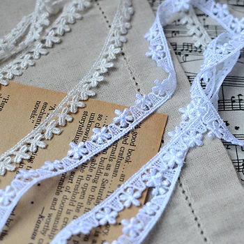 

(10M / batch) DIY Lace excipients / baby clothes lace Cotton Polyester white and milk white floret water soluble lace