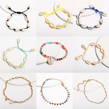 Sea Shell женские браслеты для щиколотки богемский разноцветный Винтаж ножной браслет, сделанный своими руками браслет на ногу пляжная Женская Ювелирное Украшение с морскими мотивами