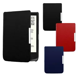 Ultrafino flip caso capa de couro do plutônio para pocketbook 616/627/632 ereader gota resistência escudo ímã auto sono película protetora