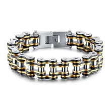 Нержавеющая сталь мужчины велосипедный браслет цепи Широкий Мотоцикл тяжелый браслет Мужчины Женщины браслет байкера