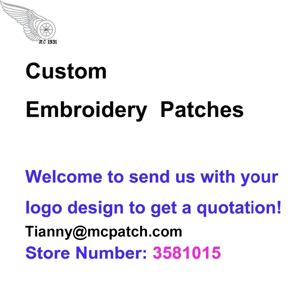 

Custom Embroidery Patches Iron On Or Hook And Loop On Backing With Merrow Border Email Us First