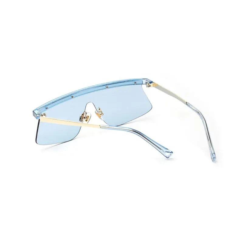 New Chic Sunglasses One-piece Flat Top Personality Creative UV400 Eye Protection Brand Design Driving Party Gifts Eyewear Unisex