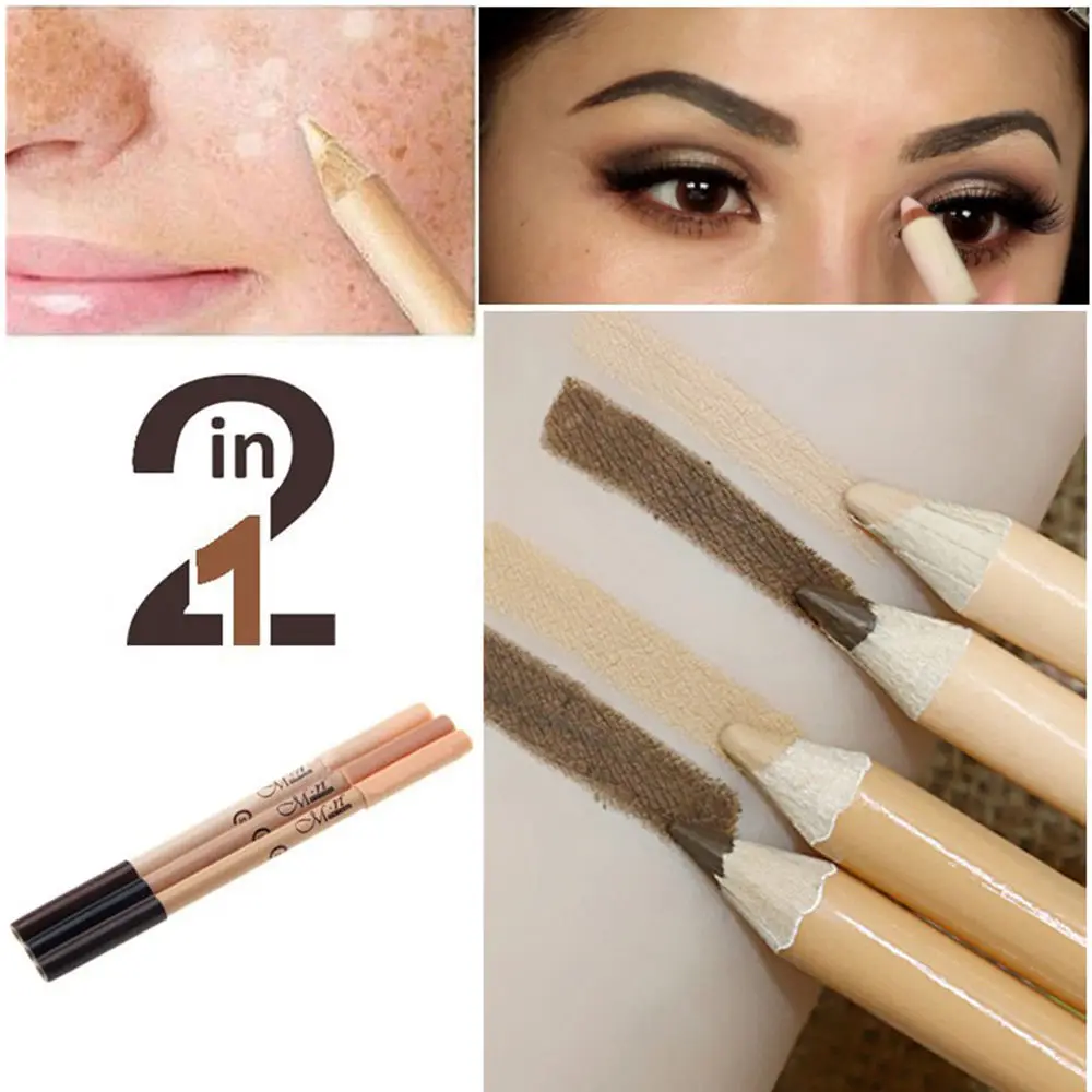 Special Price of  YANQINA 2 in 1 Makeup Waterproof Eyebrow Pencil + Face Base Makeup Concealer Pencin 2Pcs