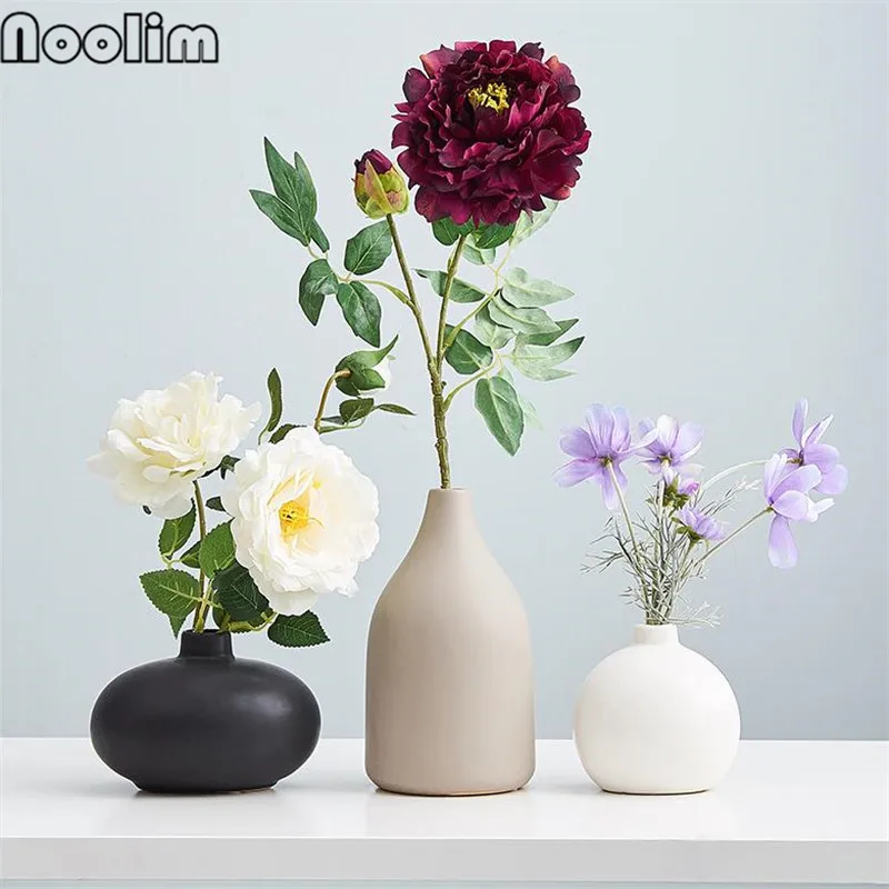 

Nordic Modern Ceramic Vase Artificial Flower Container Desktop Decor Home Flower Pot Decoration