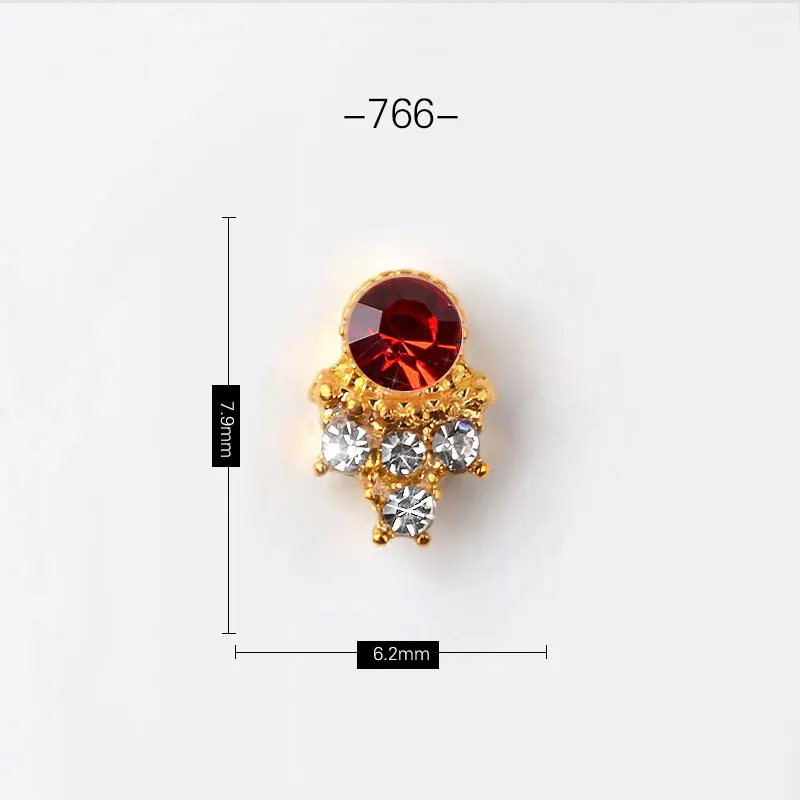 Новые 5 шт очаровательные украшения для ногтей металлические сплавные заклепки блестящие хрустальные украшения Стразы 24 вида 3D аксессуары для маникюра - Цвет: 766
