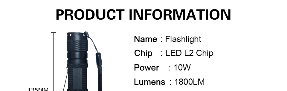 Светодиодный портативный Точечный светильник XM L2 с чипом, водонепроницаемый фонарь, светодиодный фонарь для кемпинга, для палатки, для батареи 1x18650, для наружного освещения