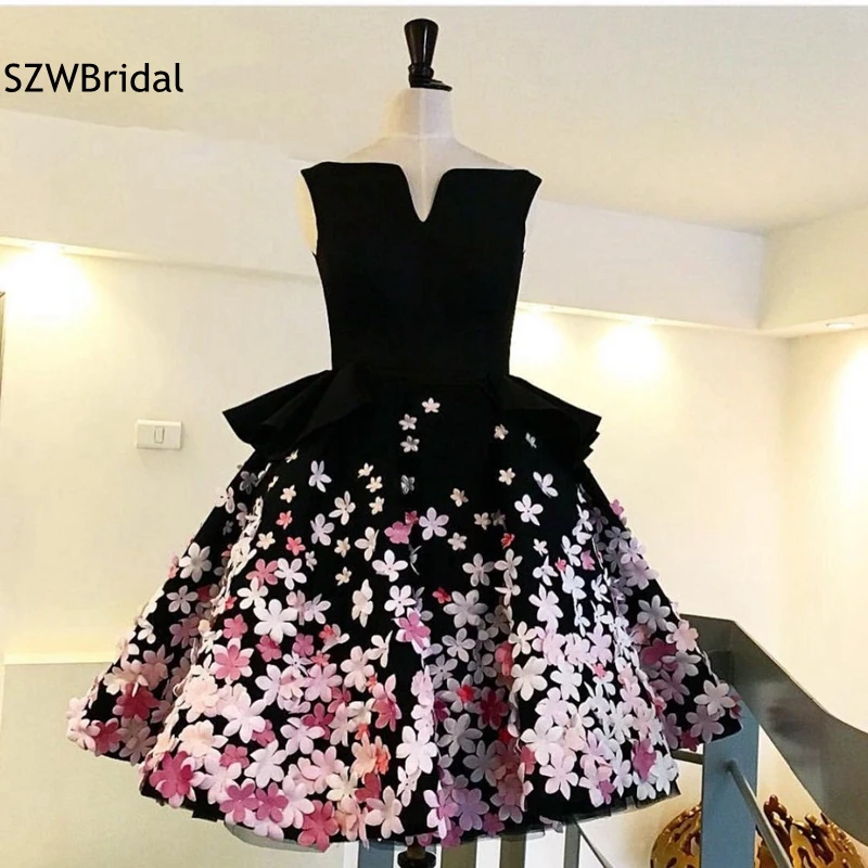 New arrival Cap sleeve Short Evening dress 2017 Black Evening gowns Moroccan kaftan Robe soiree caftan Evening dresses