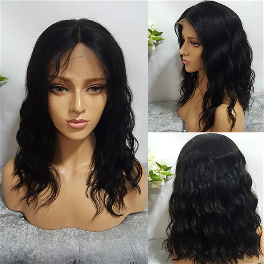 

Glueless Full Lace Human Hair Wigs Body Wave Lace Front Wigs For Black Women 9A Peruvian Virgin Human Hair Wavy Full Lace Wigs