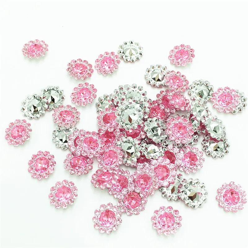 200 шт 11 мм розовые акриловые кристаллы-стразы круглые аппликации подсолнухи/Свадебные украшения
