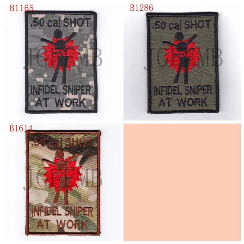 

.50 cal shot infidel sniper at work Morale tactics Military Embroidery patch