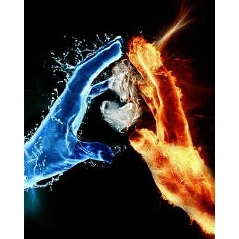 

Home Decoration DIY 5D Diamond Ice & Fire Hands Embroidery Cross Stitch kits Resin Hobby Craft KBL