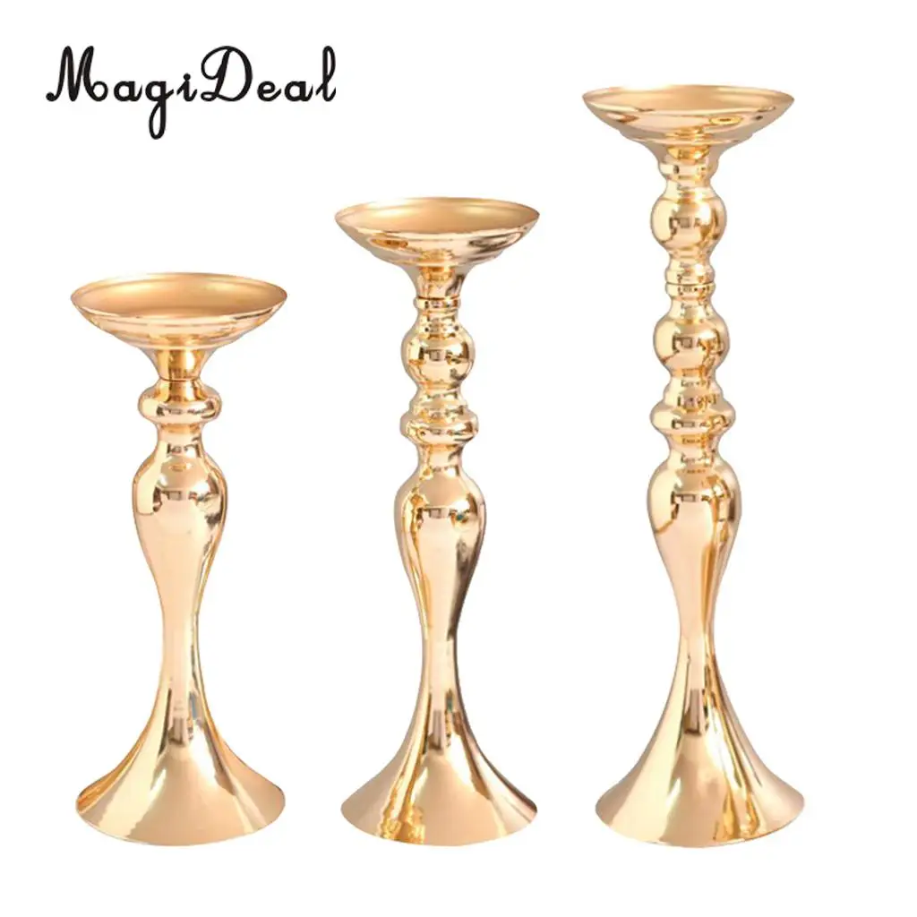 MagiDeal Tabletop Floor Stand Candle Holder Metal Flower Vase Home Decor Centerpiece Tabletop Decor