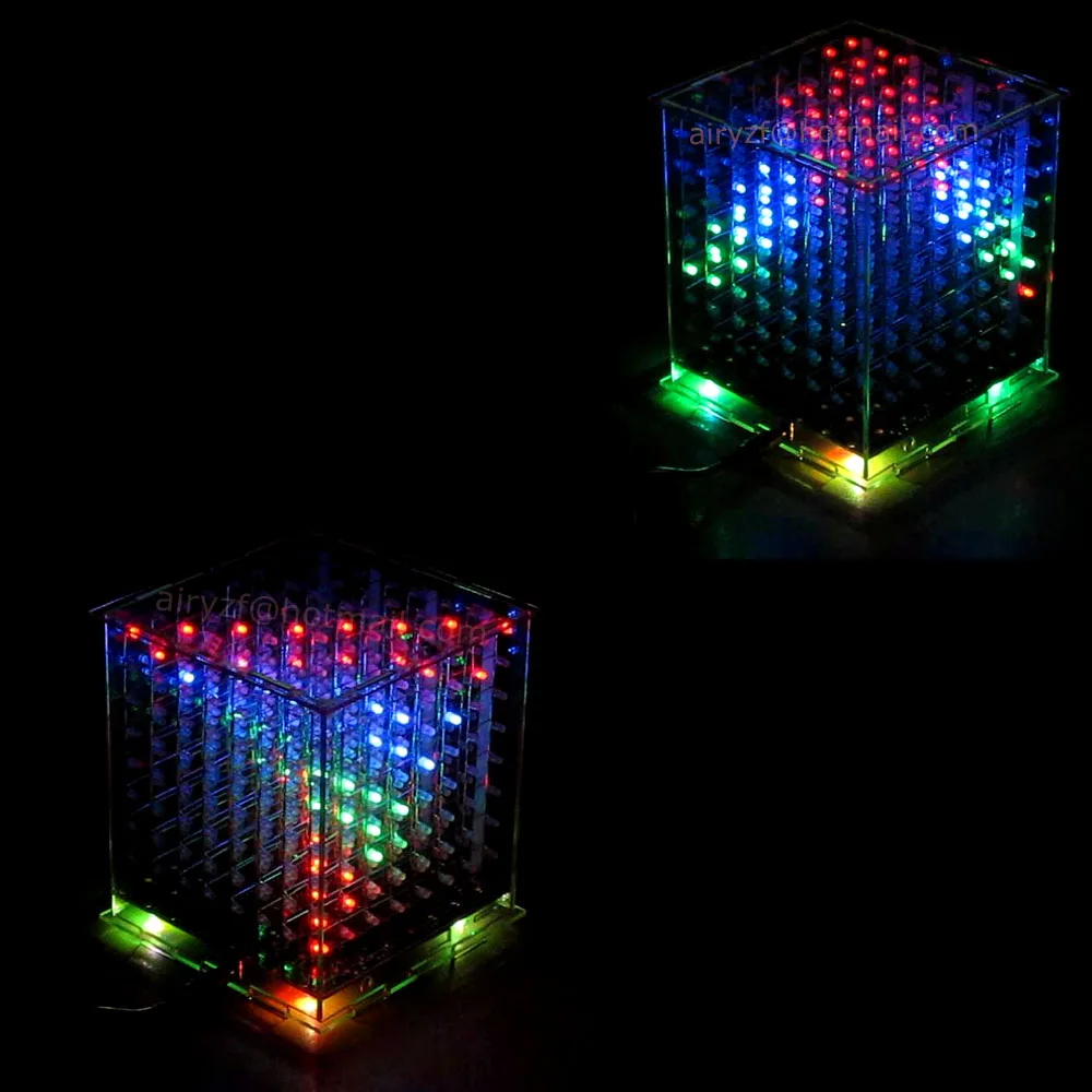 DIY 3D8 многоцветный мини свет куб kit с Отличной анимации 3D 8 8x8x8 пикселей Электронный наборы/Младший