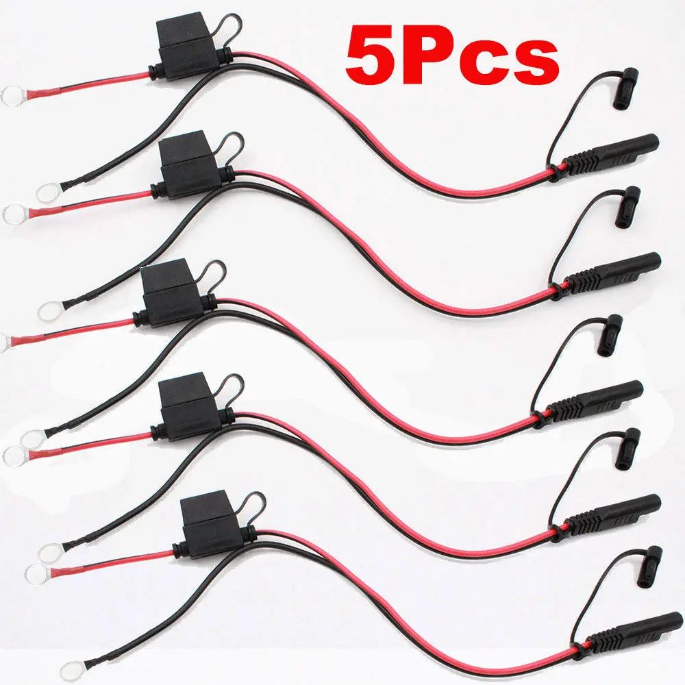 7.5A Fuse 5 Pcs Battery Charger Cables Ring Terminal Harness SAE 2 Pin Quick Disconnect Plug Quick Connect Wires on Aliexpress.com | Alibaba Group