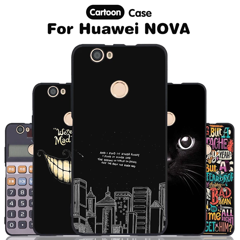 

JURCHEN Phone Case For Huawei NOVA Case For nova Cover 5.0" Luxury Printed Silicone TPU Back Cover For Huawei NOVA Capa Coque
