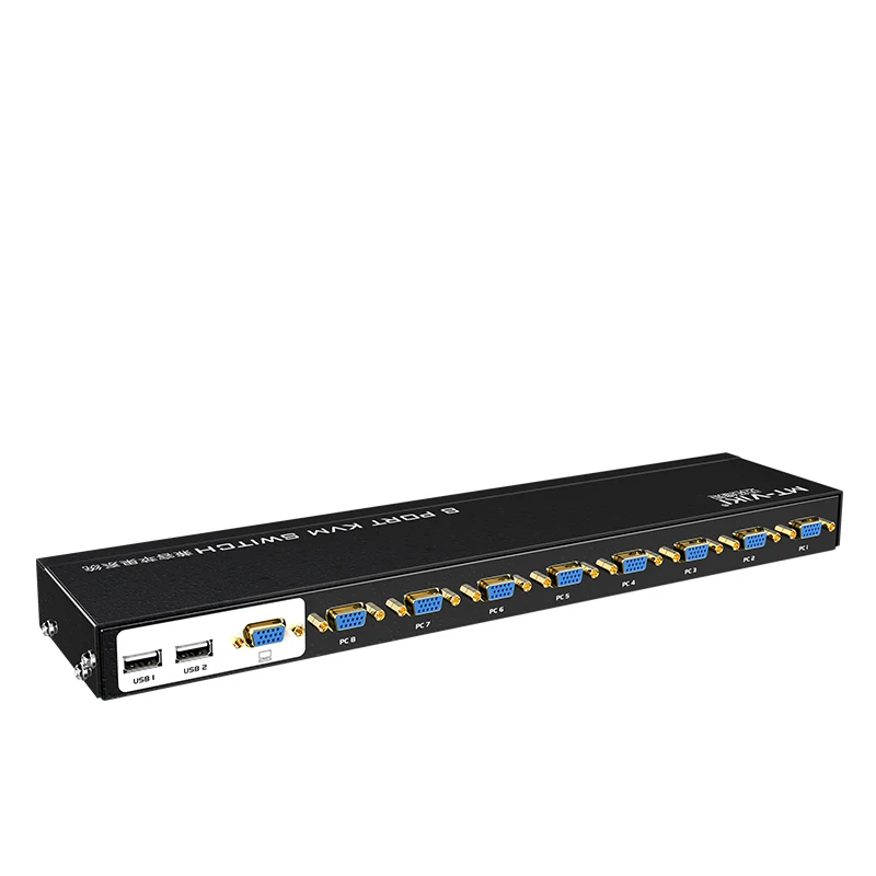 MT-Viki 8 Port Smart KVM SWITCH Manual Press Button VGA USB Wired Remote Extension Switcher 1U with Original Cable 801UK-C