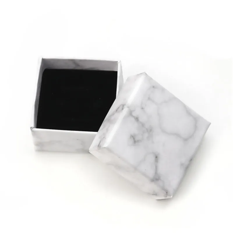 DoreenBeads модный бумажный и губка Ювелирные серьги подарочные коробки квадратный белый день матери Подарочная коробка 50 мм (2 ") x 50 (2"), 2 шт
