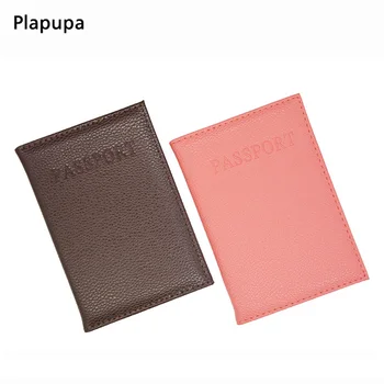 

Embossed Litchi Passport Holder Solid Blank Candy Color Soft PU Leather Cover For The Passport (Custom name/logo/emblem