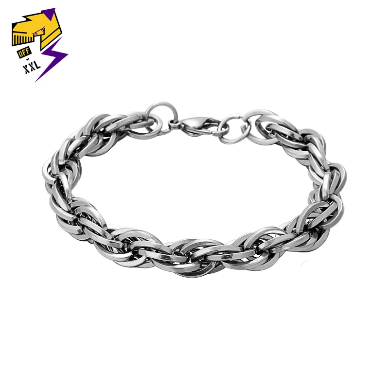 

Twisted Chain Men's Bracelet Cuban Chain & Link Bracelets Silver Stainless Steel Bracelet Bangle Hiphop/Rock Jewelry