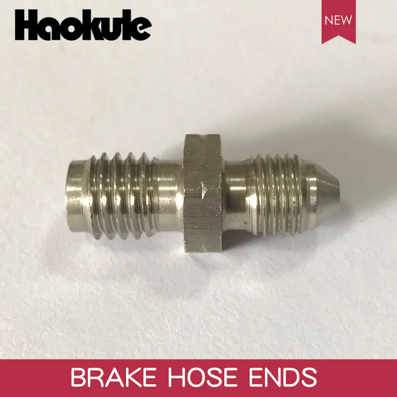 

HAOKULE AN3 3/8x24 UNF to M10x1.25 / M10x1.5 / M10x1.0 Male Bubble Flare Stainless Steel Brake Fittings INVERTED FLARE Adapter