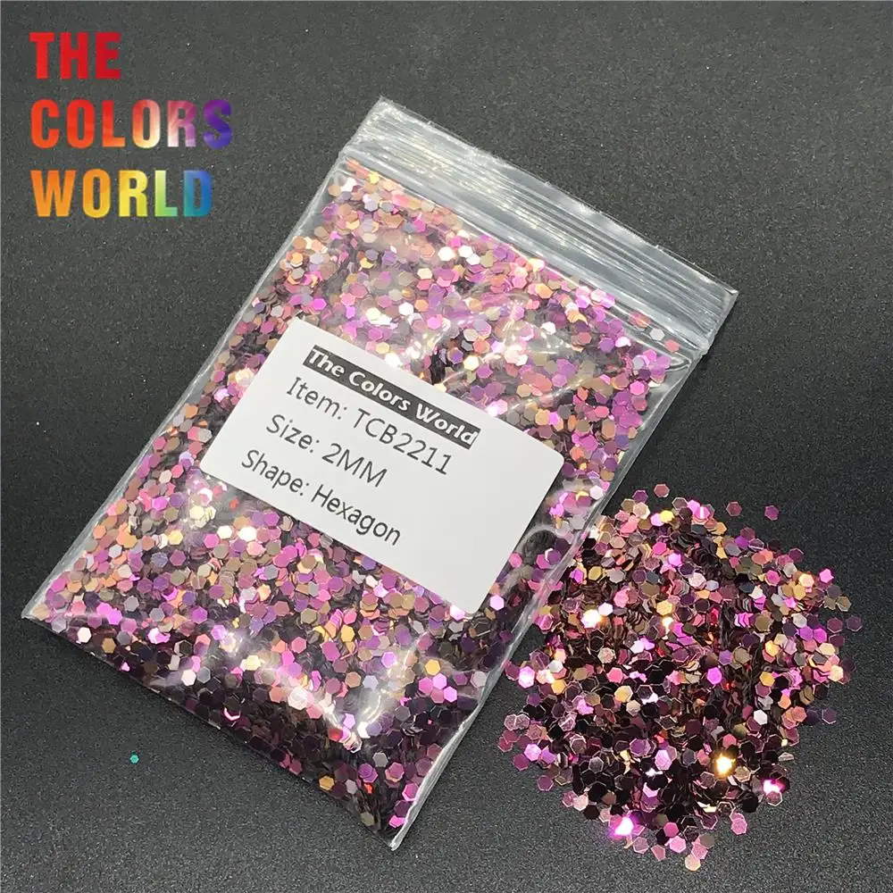 

TCB2211 Hexagon Shape Metallic Luster Colorful Series Nails Glitter Nail Art Decoration Makeup Glitter Tattoo Gel Handwork DIY