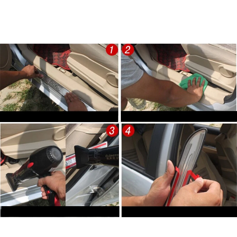 Новые двери автомобиля порог скребок загорается свет плиты отделка пороги для Toyota Lc Prado Fj150 2010- нержавеющая сталь 4 шт