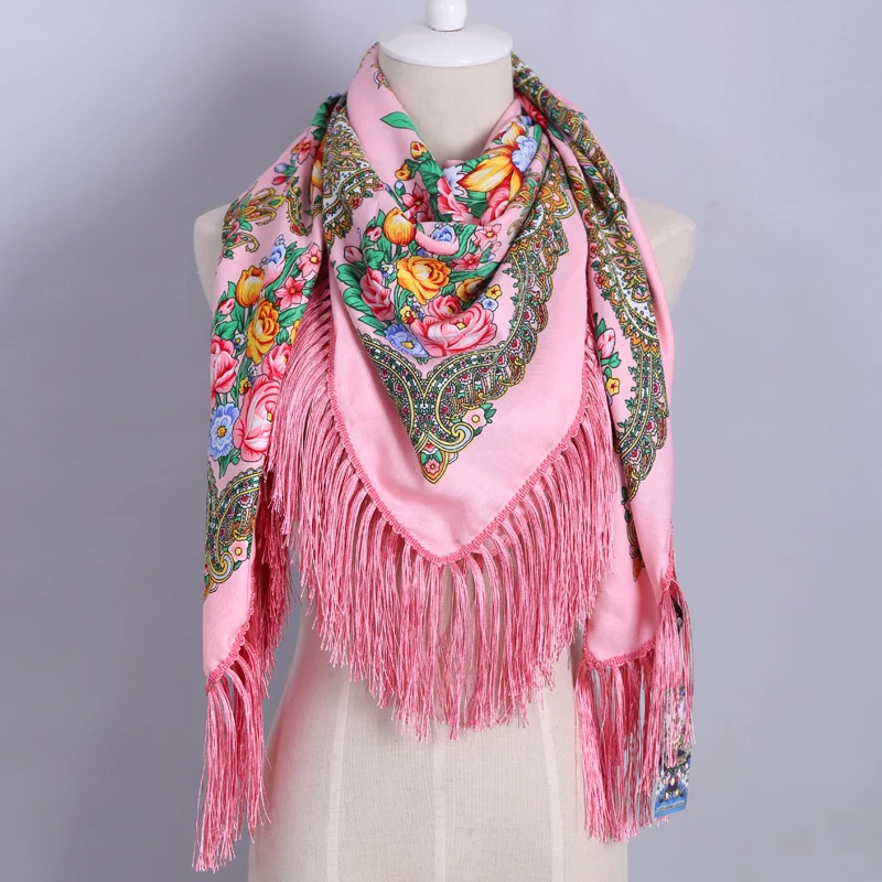 Брендовая женская мода геометрическим принтом квадратный шарф теплый зимний кашемировый бахромой Одеяла шарф платок дамы Шарфы