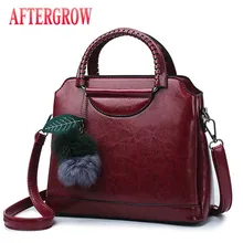 2019 Vintage Women Oil Wax Leather Handbags Shell Bag For Lady Shoulder Bags Metal Ring Handle bolsos mujer Female Messenger Bag 2019 Vintage Women Oil Wax Leather Handbags Shell Bag For Lady Shoulder Bags Metal Ring Handle bolsos mujer Female Messenger Bag