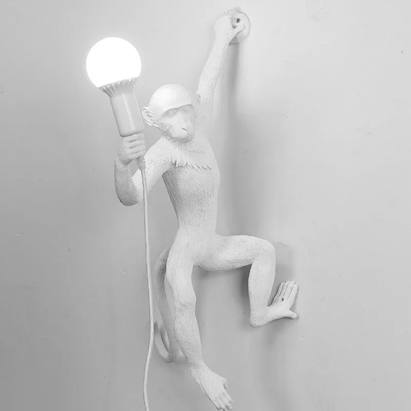 

Modern creative design Resin Monkey Loft Vintage Hemp Rope Pendant Light for Home Lighting Bar Cafe Retro Hanging Pendant lamp
