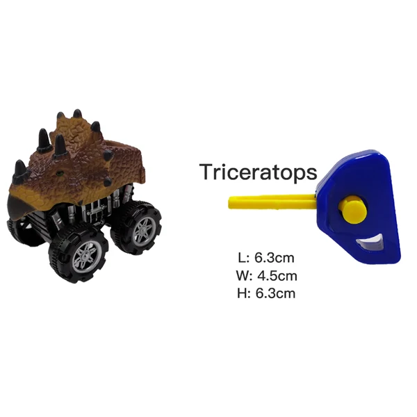 URTOYPIA динозавр монстр грузовик всплывающие мини-животные автомобиль литые игрушки Модель T-rax Акула Тигр Орел Трицератопс дило с катапульта - Цвет: Trike and Ejector