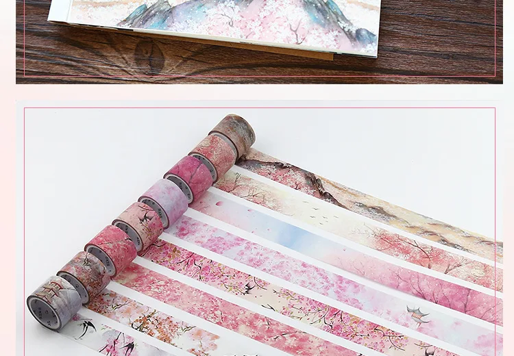 16 шт./компл. 3 см * 5 м древней китайской Cherry Blossom серии васи лента клейкая лента DIY Скрапбукинг Стикеры Label малярный скотч
