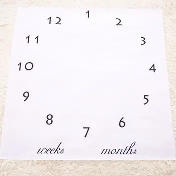 

Infant Baby Milestone Blanket Photography Prop Letter Backdrop Cloth 100x100cm