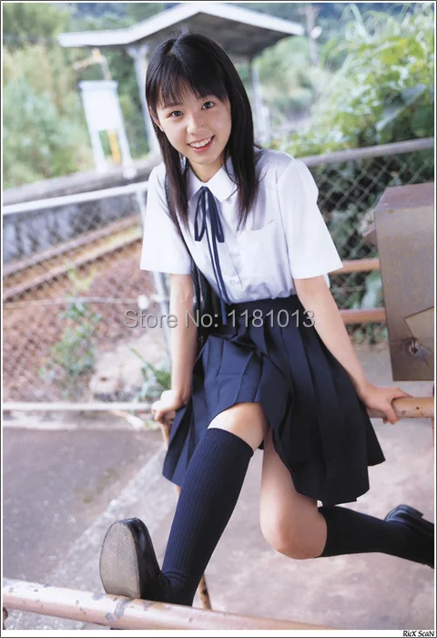 Japanese high school Schoolgirl Square collar short-sleeve T shirt Opacity white solid uniform