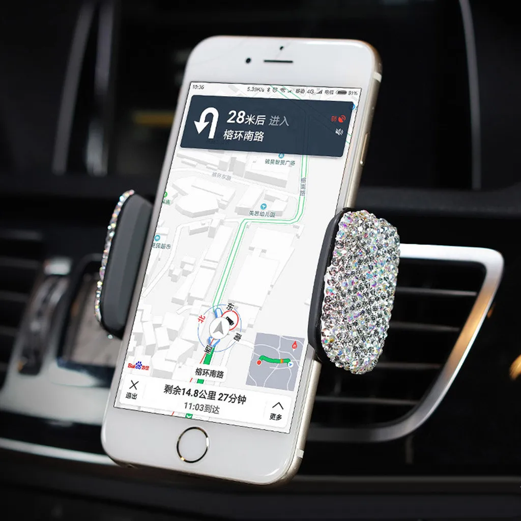 ABS Универсальная автомобильная подставка для телефона на вентиляционное отверстие держатель для телефона основа Кристалл крепление приборной панели лобовое стекло