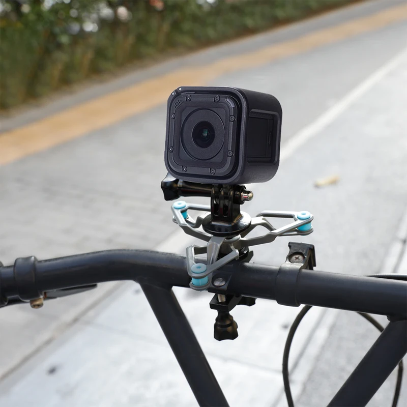 Велосипедный амортизационный держатель для крепления на руль велосипеда, адаптер для крепления на мотоцикле, кронштейн для Gopro hero Xiaomi Yi 4K камер