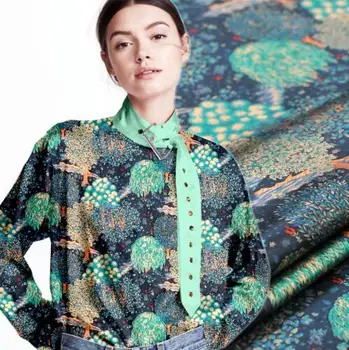 

135cm two style Heavy elastic silk fabric dress tweed scrapbook printing Party satin tissu african chiffon fabric A490