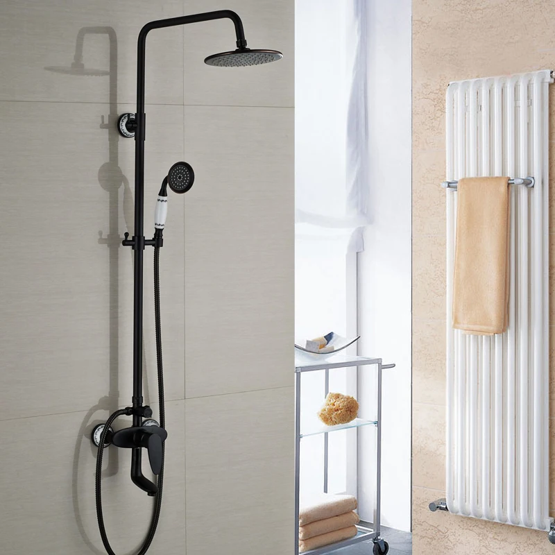 Single Handle 3 Ways 8 Rainfall Shower Faucet Mixer Taps Wall Mount Bathroom Tub Shower Faucet
