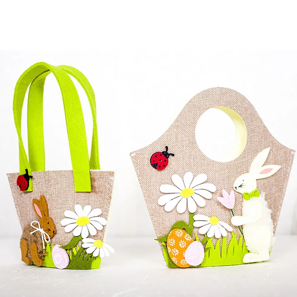 Креативные декорированные кролики Подарочная сумка подарок для детей печенье Перекус подарок ручной мешок пасхальные вечерние Suppies 9115