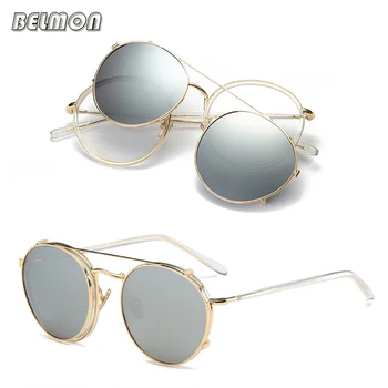 

Belmon Fashion Spectacle Frame Men Women With Polarized Clip On Sunglasses Magnetic Clear Glasses Male Optical Eyeglasses RS481