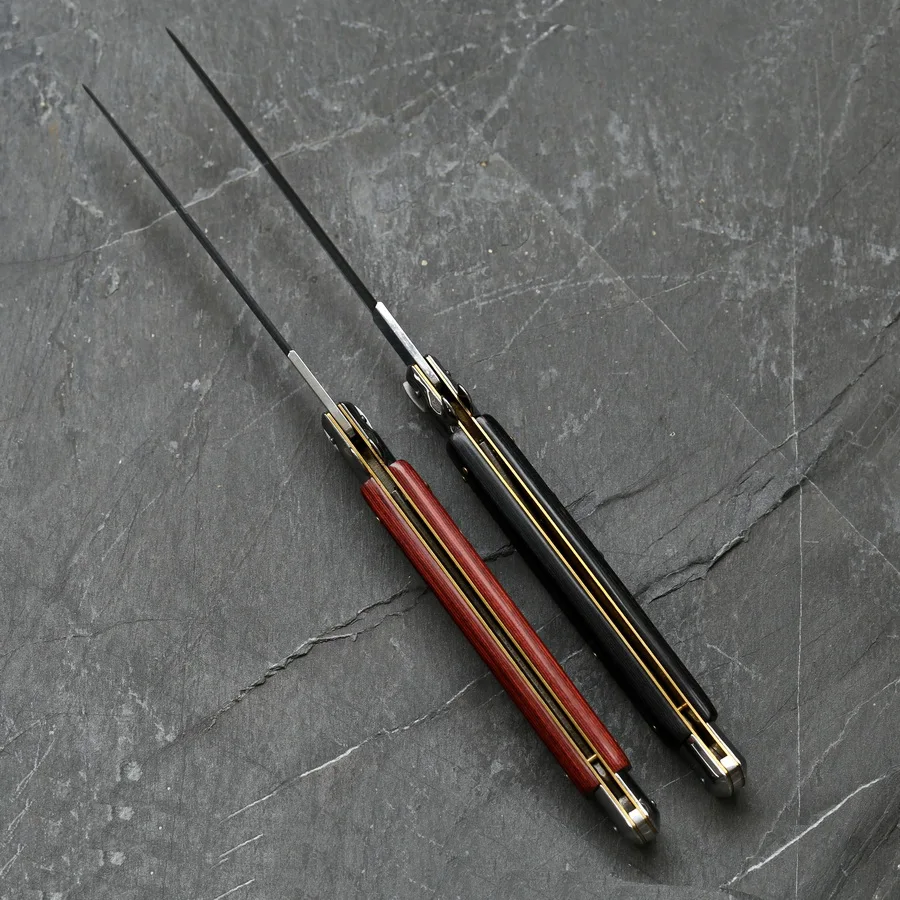 Итальянский 13 &quotGodfather stiletto портативный складной нож AKC 440C Стальные деревянные