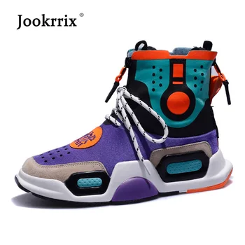 

Jookrrix 2019 Real Leather Shoes Women Fashion Brand Sneakers High Top Lady chaussure Autumn Female footware Breathable Quality
