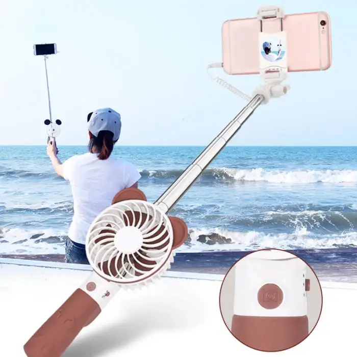 USB Перезаряжаемые Портативный мини-вентилятор с ручной Selfie Stick для наружной Путешествия EM88