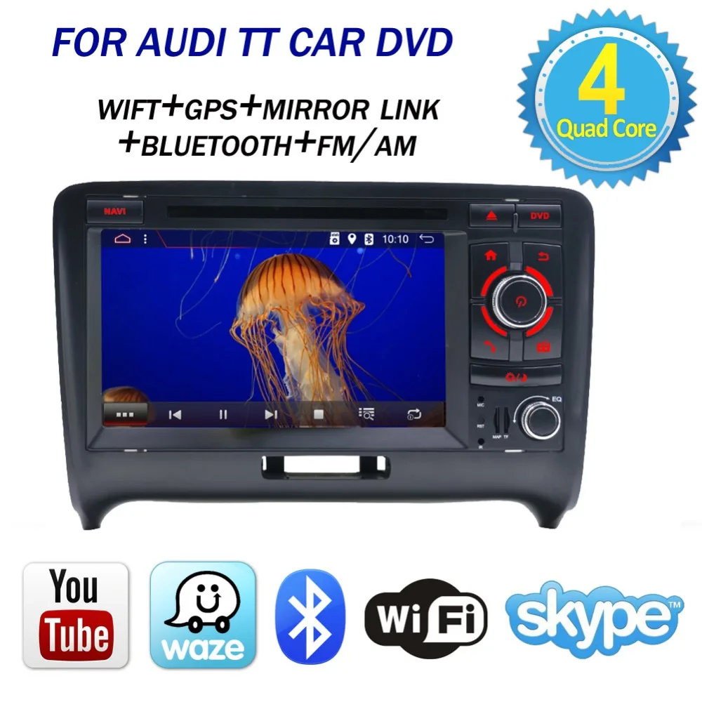 

bosion 2 din Android 7.1.1 quad Core 7'' Radio Stereo GPS Car DVD Player for Audi TT MK2 8J 2006 2007 2008 2009 2010 2011 2012