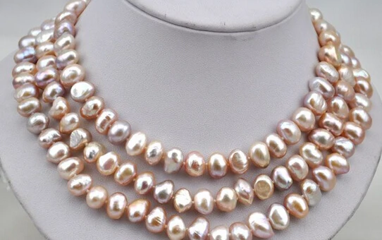 

FREE SHIPPING>>>@@ > N3152 50" baroque purple freshwater pearl necklace