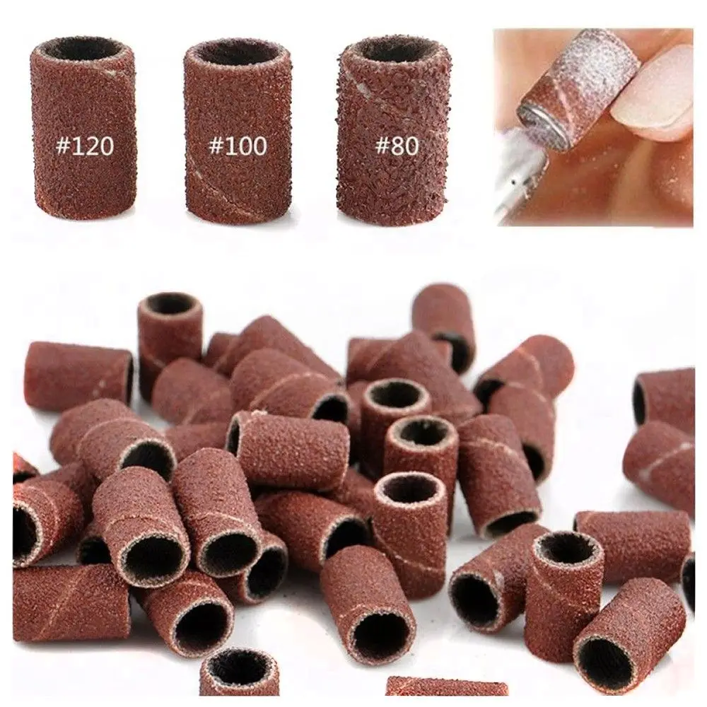 

100pcs/pack Electric Nail Art Sanding Bands Manicure Pedicure Nail Drill Machine Replacement 80#100#120# Nail Art Tool