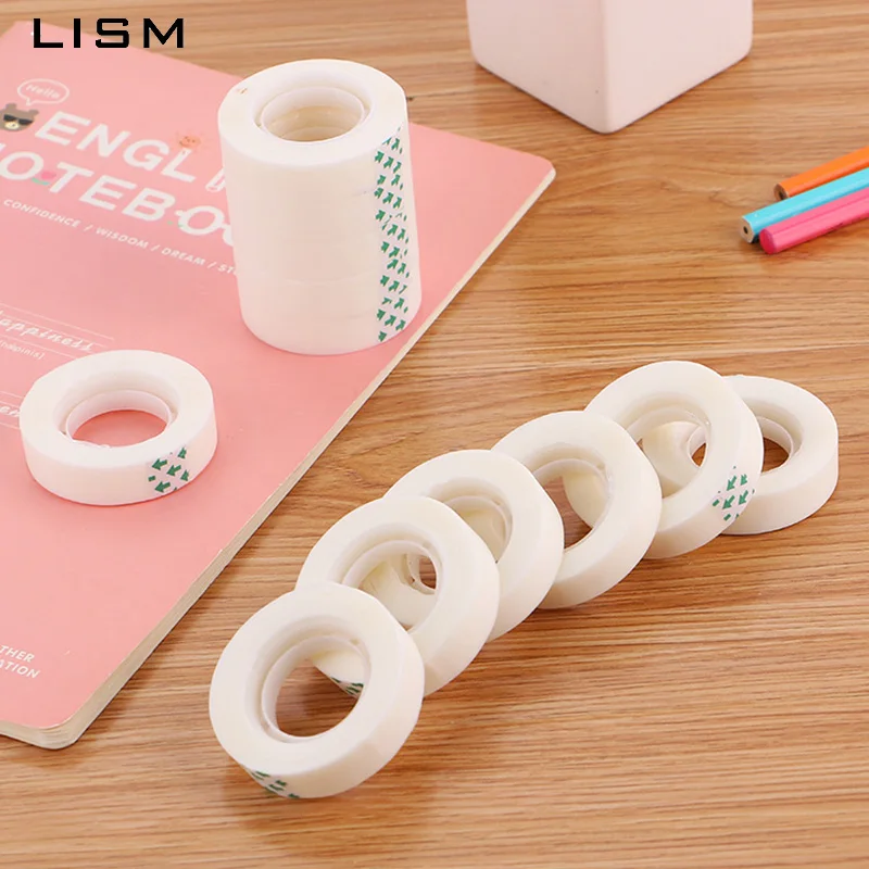 

5PCS 12mm*25M Clear Transparent Tape Sealing Sticky Tape Rolls Invisible Office Packing Supplies School Stationery
