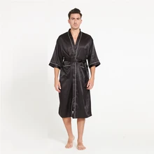 Womail, летний сексуальный мужской халат, халат, Повседневный, имитация шелка, длинный рукав, для дома, тонкая мужская пижама, Прямая поставка Ap25