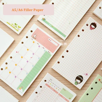 

A5 A6 Cute Creative Colored Diario Binder Filler Paper Office School Stationery Planner Accessories Filler Paper For Filofax