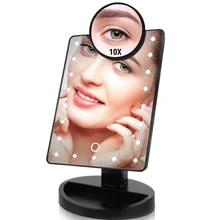 Светодиодный светильник для профессионального макияжа с полным зеркалом, лампа для туалетного столика, 10X USB, питание от батареи, 16, 22 светодиодный светильник с подсветкой
